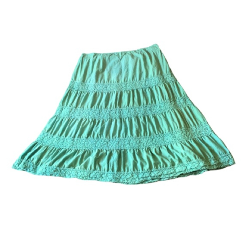 INC International Concepts Green Tiered Boho Skirt